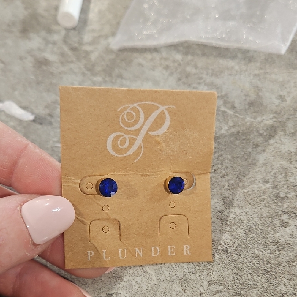 Plunder Blue Stud Earrings
